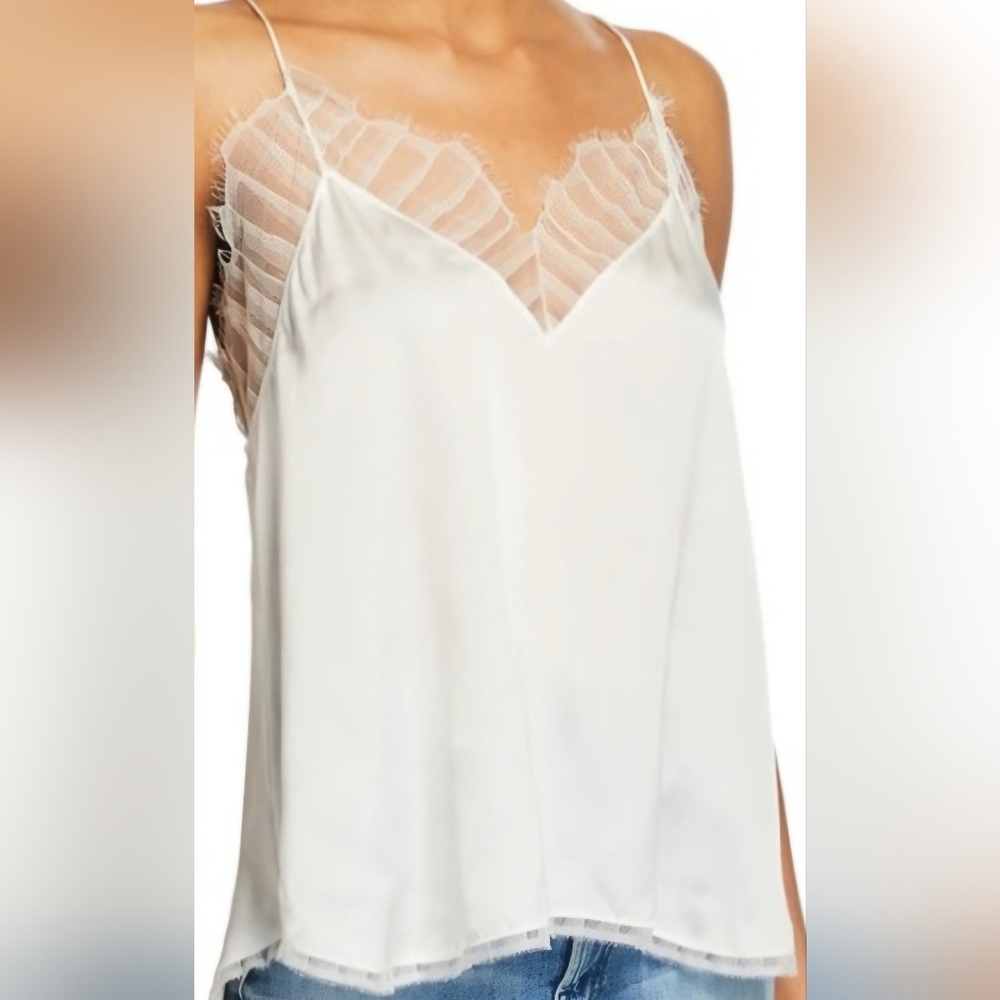 NEW Storia Womens Small Beige Keep it Simple Lace Camisole Tank Top Racerback